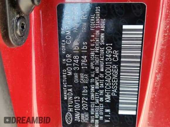 ✅ 2013 Hyundai Veloster RE:MIX • VIN: KMHTC6AD0DU134901 • Лот: 51508985. Размещён на Copart с пробегом 126 565 миль миль. Получите бесплатный доступ к архиву аукционных продаж из США и посмотрите подробный отчёт об истории автомобиля на DreamBid. Изображение 12.