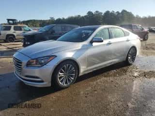 2015 Hyundai Genesis 3.8L z VIN KMHGN4JE5FU089563, wystawiony jako Copart lot #75434424 z przebiegiem 78 978 mil mil oraz Szkoda całkowita • Salvage title. Historia ofert i sprzedaży dostępna na DreamBid. Obrazek 1.