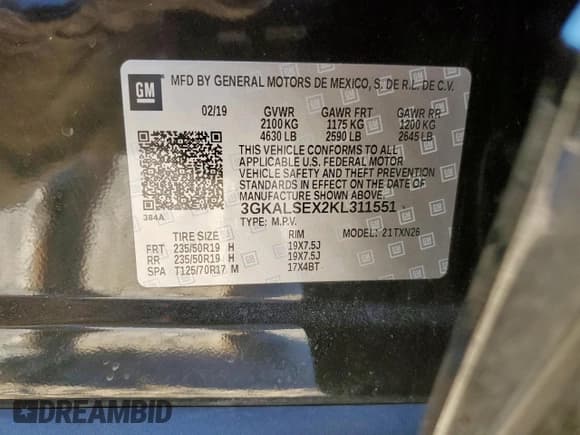 ✅ 2019 GMC Terrain Denali • VIN: 3GKALSEX2KL311551 • Lot: 92390655. Listed on Copart with 160,674 mi. Free auction sales archive from the USA and detailed vehicle history report at DreamBid. Image 14.