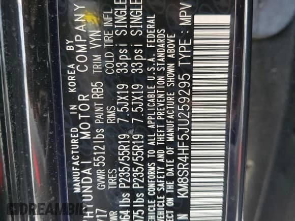 2018 Hyundai Santa Fe SE Ultimate with VIN KM8SR4HF5JU259295, listed as a Copart auction lot 47325275 with 71,573 mi miles and Salvage title. Bid and sale history available at DreamBid. Image 15.