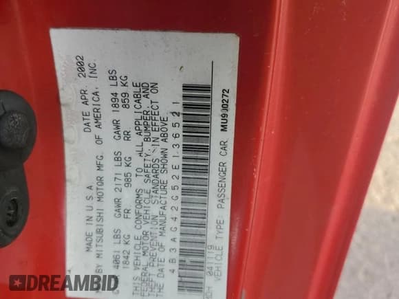 ✅ 2002 Dodge Stratus SE/SXT • VIN: 4B3AG42G52E136521 • Lot: 66685755. Wystawiony na Copart z przebiegiem 182 599 mil. Bezpłatny archiwum sprzedaży aukcyjnych z USA i szczegółowy raport historii pojazdu na DreamBid. Zdjęcie 12.