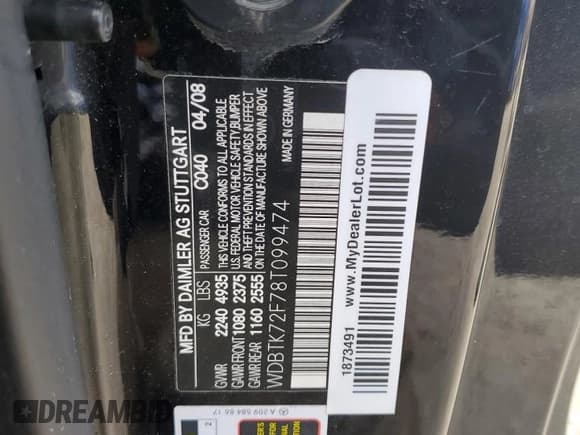 ✅ 2008 Mercedes-Benz CLK 550 • VIN: WDBTK72F78T099474 • Lot: 52747265. Listed on Copart with 105,346 mi. Free auction sales archive from the USA and detailed vehicle history report at DreamBid. Image 12.