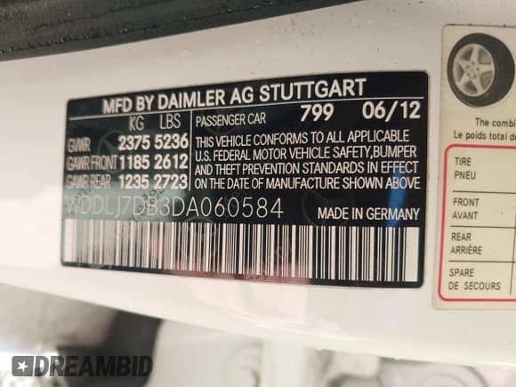 ✅ 2013 Mercedes-Benz CLS 550 • VIN: WDDLJ7DB3DA060584 • Лот: 41697292. Опубликован ранее на IAAI с пробегом 42 778 миль. Бесплатный доступ к архиву аукционных продаж из США и подробный отчёт об истории автомобиля на DreamBid. Изображение 9.