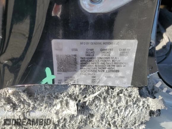 ✅ 2019 Chevrolet Colorado 2WD Work Truck • VIN: 1GCGSBEN7K1109089 • Лот: 74721704. Опубликован ранее на Copart с пробегом 84 917 миль. Бесплатный доступ к архиву аукционных продаж из США и подробный отчёт об истории автомобиля на DreamBid. Изображение 13.