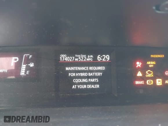 ✅ 2016 Toyota Prius One • VIN: JTDKDTB37G1135616 • Lot: 42559624. Listed on IAAI with 174,027 mi. Free auction sales archive from the USA and detailed vehicle history report at DreamBid. Image 7.