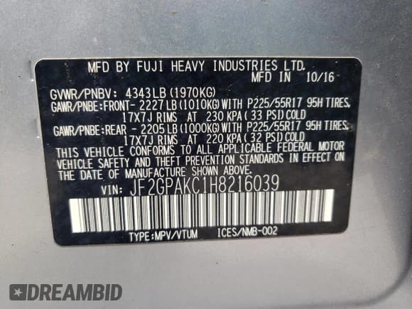 ✅ 2017 Subaru Crosstrek Limited • VIN: JF2GPAKC1H8216039 • Lot: 58390895. Wystawiony na Copart z przebiegiem 85 823 mil. Bezpłatny archiwum sprzedaży aukcyjnych z USA i szczegółowy raport historii pojazdu na DreamBid. Zdjęcie 14.