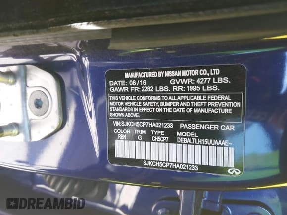 ✅ 2017 Infiniti QX30 • VIN: SJKCH5CP7HA021233 • Лот: 38858485. Опубликован ранее на IAAI с пробегом 59 008 миль. Бесплатный доступ к архиву аукционных продаж из США и подробный отчёт об истории автомобиля на DreamBid. Изображение 9.