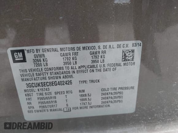 ✅ 2014 Chevrolet Silverado 1500 LTZ • VIN: 3GCUKSEC8EG402426 • Lot: 42767283. Wystawiony na IAAI z przebiegiem 84 332 mil. Bezpłatny archiwum sprzedaży aukcyjnych z USA i szczegółowy raport historii pojazdu na DreamBid. Zdjęcie 9.