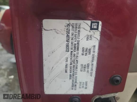 2005 Chevrolet Malibu LT with VIN 1G1ZU54875F198372, listed as a Copart auction lot 72370984 with 197,395 mi miles and Salvage title. Bid and sale history available at DreamBid. Image 13.