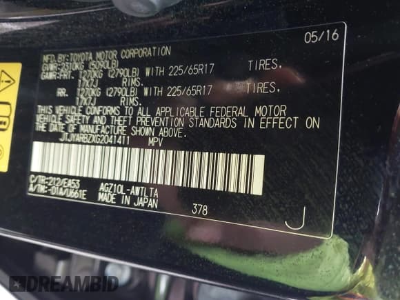 ✅ 2016 Lexus NX 200t • VIN: JTJYARBZXG2041411 • Lot: 42203582. Listed on IAAI with 98,873 mi. Free auction sales archive from the USA and detailed vehicle history report at DreamBid. Image 9.