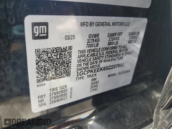 ✅ 2025 Chevrolet Silverado 1500 • VIN: 1GCPKEEK6SZ237851 • Лот: 71095235. Опубликован ранее на Copart с пробегом 3 329 миль. Бесплатный доступ к архиву аукционных продаж из США и подробный отчёт об истории автомобиля на DreamBid. Изображение 12.