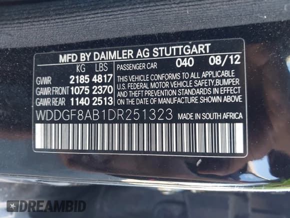 ✅ 2013 Mercedes-Benz C 300 Sport • VIN: WDDGF8AB1DR251323 • Лот: 43537577. Опубликован ранее на IAAI с пробегом Не указан. Бесплатный доступ к архиву аукционных продаж из США и подробный отчёт об истории автомобиля на DreamBid. Изображение 9.