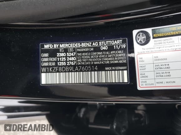 ✅ 2020 Mercedes-Benz E 350 • VIN: W1KZF8DB9LA760514 • Лот: 80860705. Опубликован ранее на Copart с пробегом 14 549 миль. Бесплатный доступ к архиву аукционных продаж из США и подробный отчёт об истории автомобиля на DreamBid. Изображение 13.