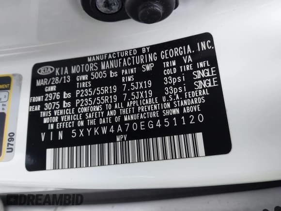 ✅ 2014 Kia Sorento SX • VIN: 5XYKW4A70EG451120 • Lot: 41309727. Listed on IAAI with 106,262 mi. Free auction sales archive from the USA and detailed vehicle history report at DreamBid. Image 9.