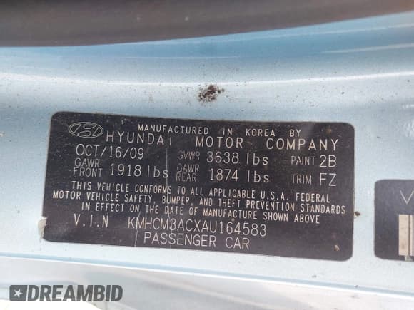 ✅ 2010 Hyundai Accent GS • VIN: KMHCM3ACXAU164583 • Лот: 42355417. Опубликован ранее на IAAI с пробегом 224 504 миль. Бесплатный доступ к архиву аукционных продаж из США и подробный отчёт об истории автомобиля на DreamBid. Изображение 9.