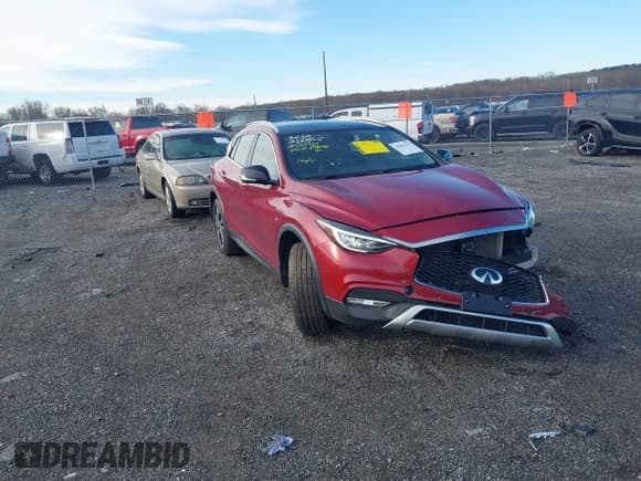 ✅ 2018 Infiniti QX30 Essential • VIN: SJKCH5CR6JA001949 • Lot: 41863195. Listed on IAAI with 59,778 mi. Free auction sales archive from the USA and detailed vehicle history report at DreamBid. Image 1.