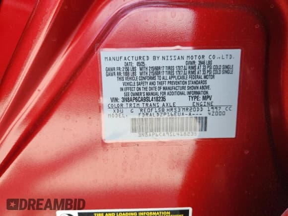 ✅ 2025 Nissan Kicks SV • VIN: 3N8AP6CA9SL418235 • Lot: 81295535. Listed on Copart with 5,696 mi. Free auction sales archive from the USA and detailed vehicle history report at DreamBid. Image 13.