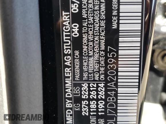 ✅ 2018 Mercedes-Benz CLS 550 • VIN: WDDLJ7DB4JA203957 • Lot: 44364424. Listed on Copart with 21,061 mi. Free auction sales archive from the USA and detailed vehicle history report at DreamBid. Image 12.