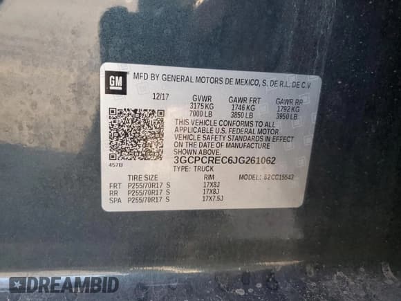 ✅ 2018 Chevrolet Silverado 1500 LT • VIN: 3GCPCREC6JG261062 • Lot: 91107325. Wystawiony na Copart z przebiegiem 150 265 mil. Bezpłatny archiwum sprzedaży aukcyjnych z USA i szczegółowy raport historii pojazdu na DreamBid. Zdjęcie 13.