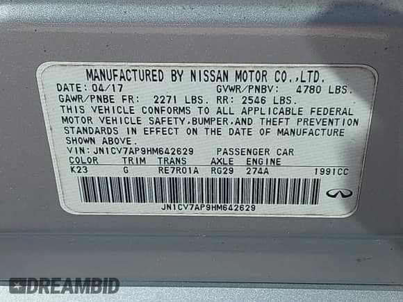 ✅ 2017 Infiniti Q50 Sport • VIN: JN1CV7AP9HM642629 • Лот: 41370861. Опубликован ранее на IAAI с пробегом 108 924 миль. Бесплатный доступ к архиву аукционных продаж из США и подробный отчёт об истории автомобиля на DreamBid. Изображение 9.