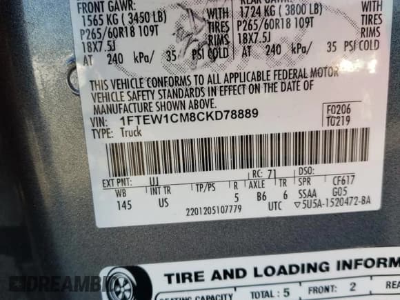 ✅ 2012 Ford F-150 XL • VIN: 1FTEW1CM8CKD78889 • Lot: 50424795. Wystawiony na Copart z przebiegiem 236 393 mil. Bezpłatny archiwum sprzedaży aukcyjnych z USA i szczegółowy raport historii pojazdu na DreamBid. Zdjęcie 12.