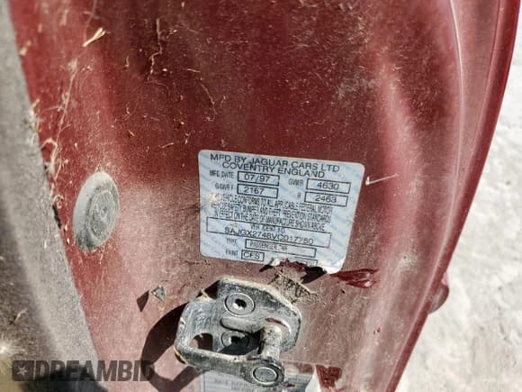 ✅ 1997 Jaguar XK • VIN: SAJGX2748VC017750 • Лот: 67491285. Опубликован ранее на Copart с пробегом Не указан. Бесплатный доступ к архиву аукционных продаж из США и подробный отчёт об истории автомобиля на DreamBid. Изображение 12.