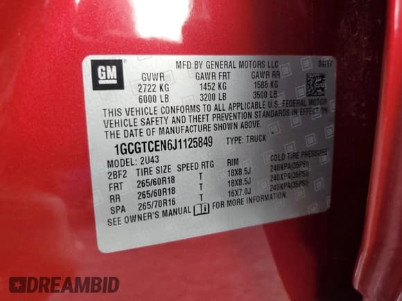 ✅ 2018 Chevrolet Colorado 4WD LT • VIN: 1GCGTCEN6J1125849 • Lot: 65089235. Listed on Copart with 62,481 mi. Free auction sales archive from the USA and detailed vehicle history report at DreamBid. Image 12.