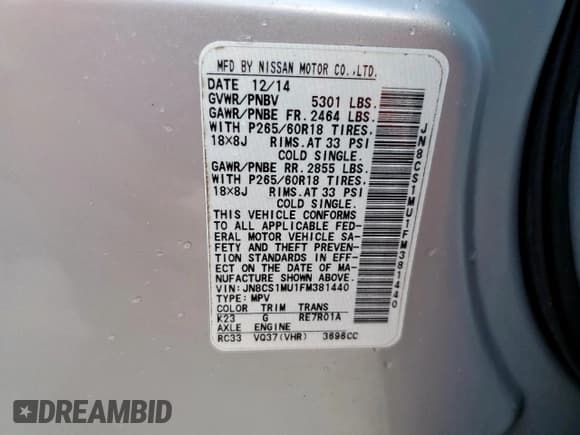 ✅ 2015 Infiniti QX70 • VIN: JN8CS1MU1FM381440 • Lot: 85263685. Wystawiony na Copart z przebiegiem Nie podano. Bezpłatny archiwum sprzedaży aukcyjnych z USA i szczegółowy raport historii pojazdu na DreamBid. Zdjęcie 12.