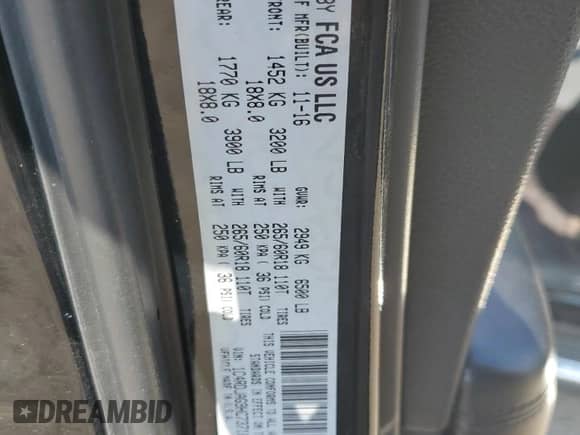 2017 Dodge Durango SXT z VIN 1C4RDJAG9HC737169, wystawiony jako Copart lot #80933255 z przebiegiem 132 136 mil mil oraz Szkoda całkowita • Salvage title. Historia ofert i sprzedaży dostępna na DreamBid. Obrazek 13.