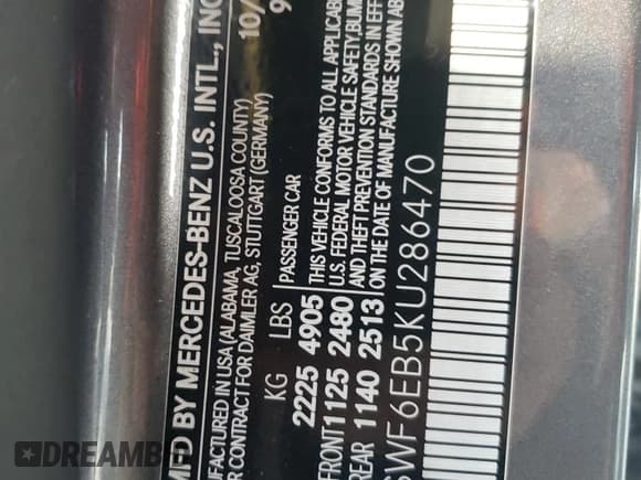 ✅ 2019 Mercedes-Benz C 43 AMG • VIN: 55SWF6EB5KU286470 • Lot: 70877905. Wystawiony na Copart z przebiegiem Nie podano. Bezpłatny archiwum sprzedaży aukcyjnych z USA i szczegółowy raport historii pojazdu na DreamBid. Zdjęcie 12.