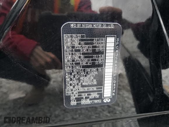 ✅ 2024 Infiniti QX50 Luxe • VIN: 3PCAJ5BA7RF104746 • Lot: 87662355. Listed on Copart with 3,024 mi. Free auction sales archive from the USA and detailed vehicle history report at DreamBid. Image 14.