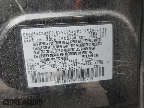 ✅ 2015 Nissan Sentra SR • VIN: 3N1AB7AP4FY230709 • Lot: 92322815. Listed on Copart with 163,852 mi. Free auction sales archive from the USA and detailed vehicle history report at DreamBid. Image 12.