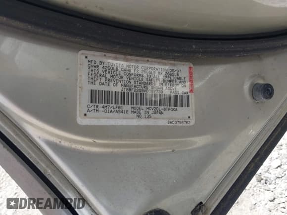 ✅ 1997 Lexus ES 300 • VIN: JT8BF22G9V0067733 • Lot: 42534764. Listed on IAAI with 350,000 mi. Free auction sales archive from the USA and detailed vehicle history report at DreamBid. Image 9.