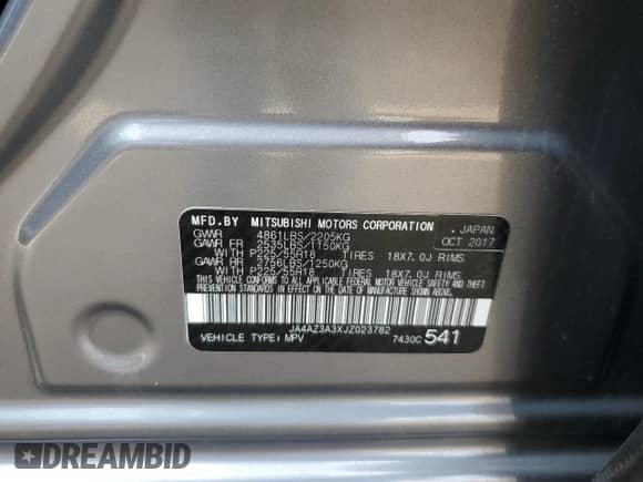 2018 Mitsubishi Outlander ES z VIN JA4AZ3A3XJZ023782, wystawiony jako Copart lot #84819265 z przebiegiem 64 823 mil mil oraz Szkoda całkowita • Salvage title. Historia ofert i sprzedaży dostępna na DreamBid. Obrazek 13.