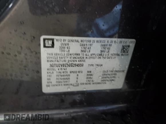 ✅ 2014 GMC Sierra 1500 SLT • VIN: 3GTU2VEC3EG284559 • Lot: 93330145. Listed on Copart with 87,061 mi. Free auction sales archive from the USA and detailed vehicle history report at DreamBid. Image 12.