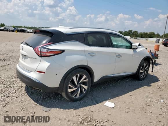 2017 Nissan Murano SL with VIN 5N1AZ2MG4HN191252, listed as a Copart auction lot 72085555 with 137,739 mi miles and Salvage title. Bid and sale history available at DreamBid. Image 3.