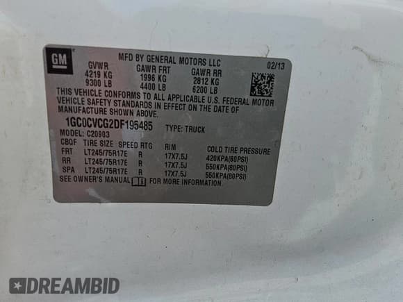 ✅ 2013 Chevrolet Silverado 2500HD Work Truck • VIN: 1GC0CVCG2DF195485 • Лот: 70870625. Опубликован ранее на Copart с пробегом 206 164 миль. Бесплатный доступ к архиву аукционных продаж из США и подробный отчёт об истории автомобиля на DreamBid. Изображение 12.