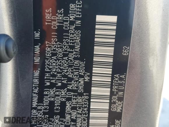 ✅ 2014 Toyota Sienna LE • VIN: 5TDKK3DC7ES433781 • Lot: 91666365. Listed on Copart with 350,438 mi. Free auction sales archive from the USA and detailed vehicle history report at DreamBid. Image 13.