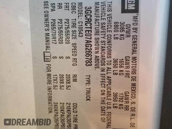 ✅ 2010 Chevrolet Silverado 1500 LTZ • VIN: 3GCRCTE07AG266783 • Lot: 75132404. Listed on Copart with 193,341 mi. Free auction sales archive from the USA and detailed vehicle history report at DreamBid. Image 14.