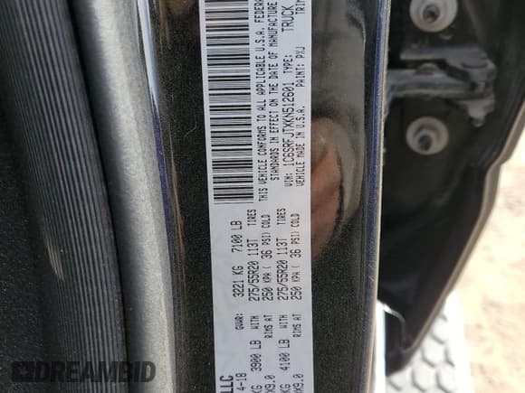 ✅ 2019 Ram 1500 Laramie • VIN: 1C6SRFJTXKN512601 • Lot: 91182215. Wystawiony na Copart z przebiegiem 94 426 mil. Bezpłatny archiwum sprzedaży aukcyjnych z USA i szczegółowy raport historii pojazdu na DreamBid. Zdjęcie 13.