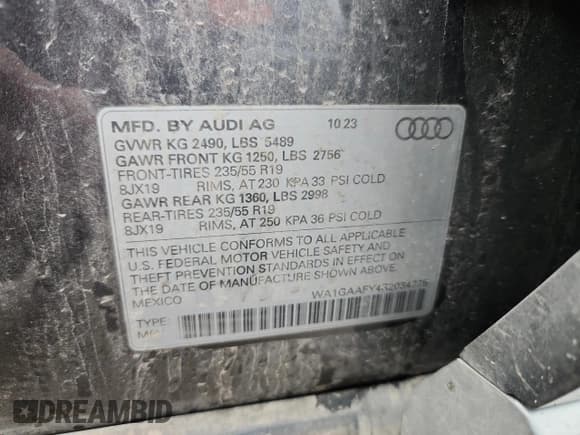 ✅ 2024 Audi Q5 S line Premium • VIN: WA1GAAFY4R2034775 • Lot: 90104535. Listed on Copart with 14,480 mi. Free auction sales archive from the USA and detailed vehicle history report at DreamBid. Image 14.