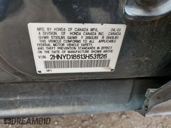 ✅ 2003 Acura MDX Touring • VIN: 2HNYD18613H531126 • Lot: 64688245. Wystawiony na Copart z przebiegiem Nie podano. Bezpłatny archiwum sprzedaży aukcyjnych z USA i szczegółowy raport historii pojazdu na DreamBid. Zdjęcie 13.