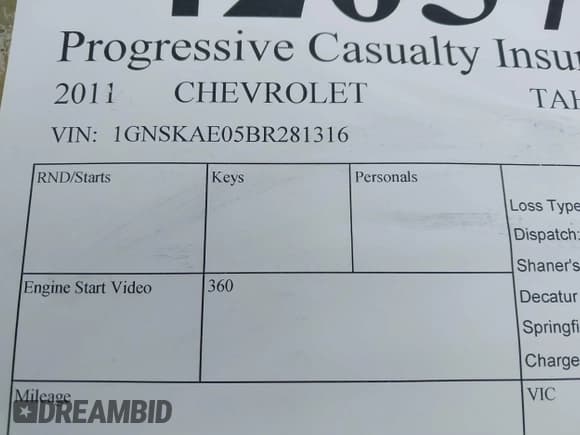 ✅ 2011 Chevrolet Tahoe LS • VIN: 1GNSKAE05BR281316 • Lot: 42057533. Wystawiony na IAAI z przebiegiem Nie podano. Bezpłatny archiwum sprzedaży aukcyjnych z USA i szczegółowy raport historii pojazdu na DreamBid. Zdjęcie 9.