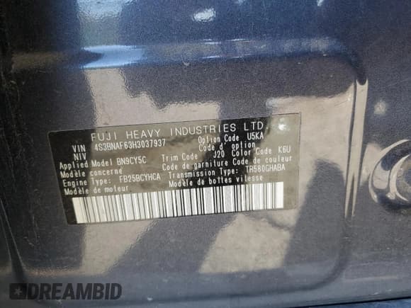 ✅ 2017 Subaru Legacy Premium • VIN: 4S3BNAF63H3037937 • Лот: 85876205. Опубликован ранее на Copart с пробегом 144 726 миль. Бесплатный доступ к архиву аукционных продаж из США и подробный отчёт об истории автомобиля на DreamBid. Изображение 12.