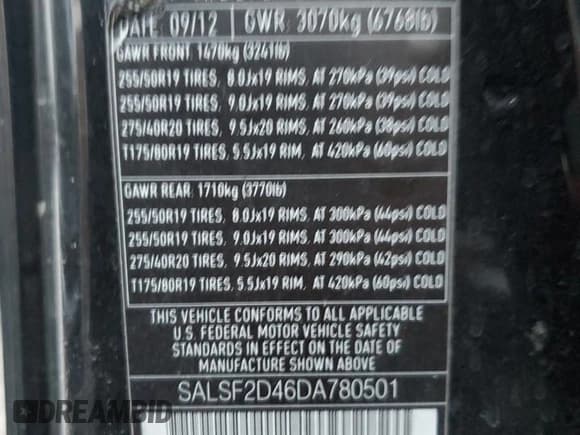 ✅ 2013 Land Rover Range Rover Sport HSE • VIN: SALSF2D46DA780501 • Лот: 84593355. Опубликован ранее на Copart с пробегом 122 324 миль. Бесплатный доступ к архиву аукционных продаж из США и подробный отчёт об истории автомобиля на DreamBid. Изображение 12.