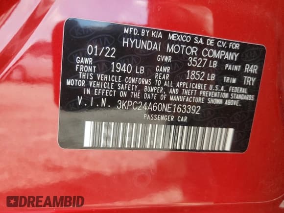 ✅ 2022 Hyundai Accent SE • VIN: 3KPC24A60NE163392 • Лот: 70614564. Опубликован ранее на Copart с пробегом 70 723 миль. Бесплатный доступ к архиву аукционных продаж из США и подробный отчёт об истории автомобиля на DreamBid. Изображение 14.