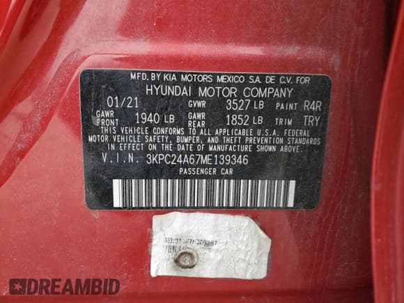 ✅ 2021 Hyundai Accent SE • VIN: 3KPC24A67ME139346 • Лот: 44637745. Опубликован ранее на Copart с пробегом 72 727 миль. Бесплатный доступ к архиву аукционных продаж из США и подробный отчёт об истории автомобиля на DreamBid. Изображение 12.