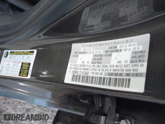 ✅ 2020 Mazda 3 Select • VIN: 3MZBPACL7LM134891 • Лот: 43506459. Опубликован ранее на IAAI с пробегом 56 442 миль. Бесплатный доступ к архиву аукционных продаж из США и подробный отчёт об истории автомобиля на DreamBid. Изображение 9.