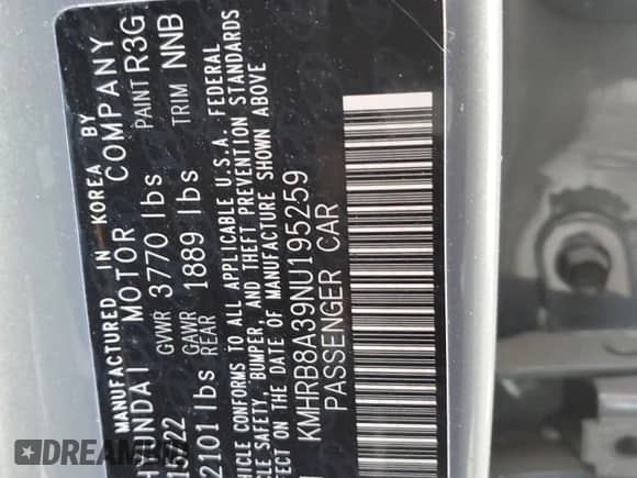 ✅ 2022 Hyundai Venue SE • VIN: KMHRB8A39NU195259 • Лот: 76952624. Размещён на Copart с пробегом 35 919 миль миль. Получите бесплатный доступ к архиву аукционных продаж из США и посмотрите подробный отчёт об истории автомобиля на DreamBid. Изображение 12.