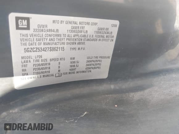 ✅ 2007 Saturn VUE V6 • VIN: 5GZCZ53427S862115 • Lot: 43649192. Wystawiony na IAAI z przebiegiem 122 912 mil. Bezpłatny archiwum sprzedaży aukcyjnych z USA i szczegółowy raport historii pojazdu na DreamBid. Zdjęcie 9.